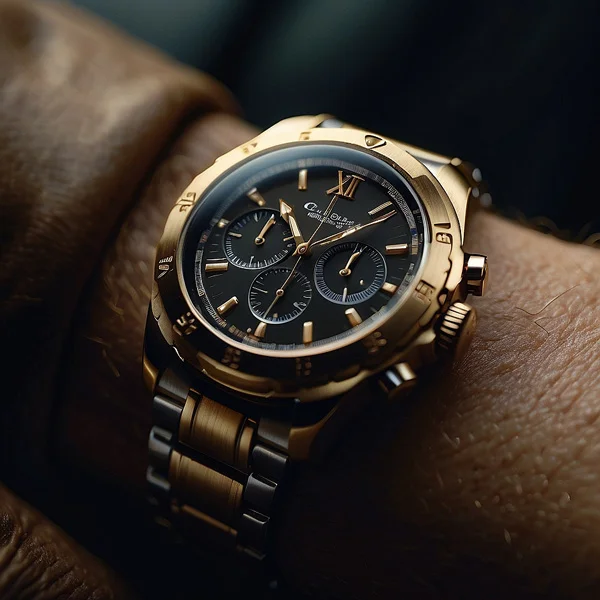 Silber-Goldene Armbanduhr