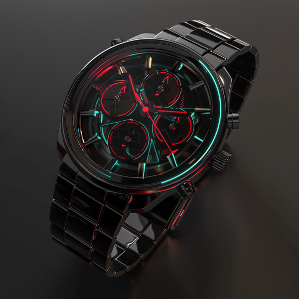 Neon-Schwarze Armbanduhr