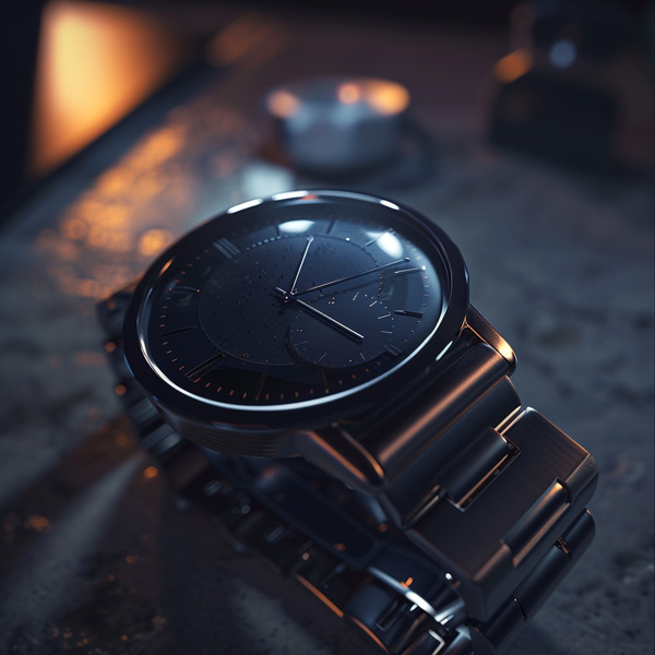 Schwarze Armbanduhr