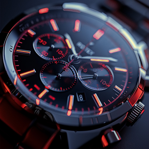 Neon-Schwarzer Chronometer