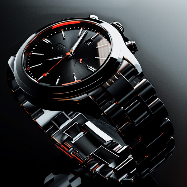 Schwarze Chronometer-Uhr